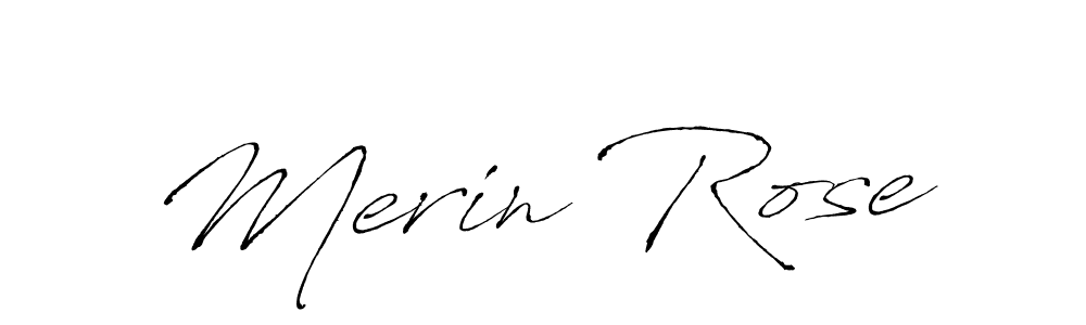 Merin Rose stylish signature style. Best Handwritten Sign (Antro_Vectra) for my name. Handwritten Signature Collection Ideas for my name Merin Rose. Merin Rose signature style 6 images and pictures png