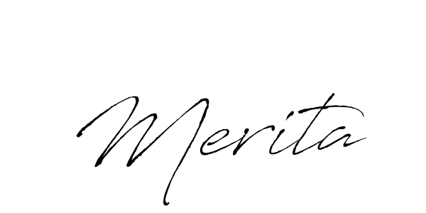 Use a signature maker to create a handwritten signature online. With this signature software, you can design (Antro_Vectra) your own signature for name Merita. Merita signature style 6 images and pictures png