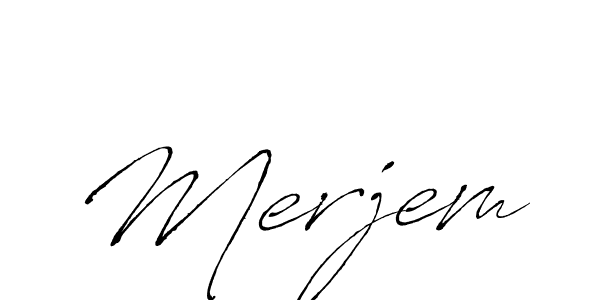 How to make Merjem name signature. Use Antro_Vectra style for creating short signs online. This is the latest handwritten sign. Merjem signature style 6 images and pictures png