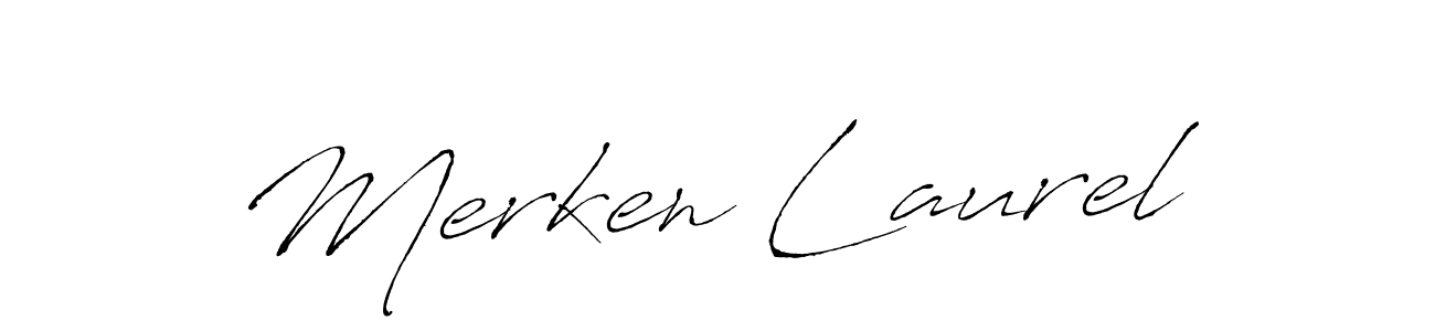 Make a beautiful signature design for name Merken Laurel. With this signature (Antro_Vectra) style, you can create a handwritten signature for free. Merken Laurel signature style 6 images and pictures png