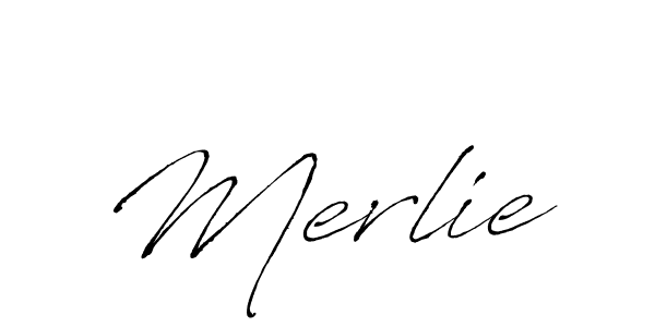 Use a signature maker to create a handwritten signature online. With this signature software, you can design (Antro_Vectra) your own signature for name Merlie. Merlie signature style 6 images and pictures png