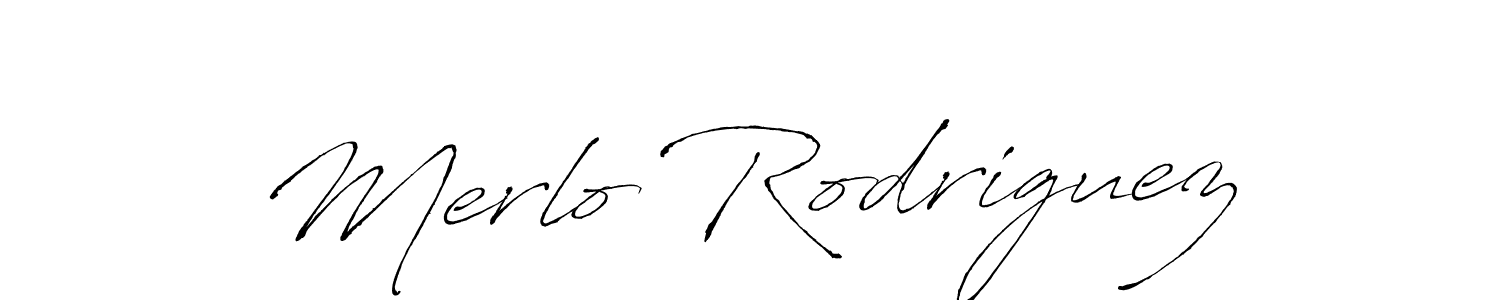 Design your own signature with our free online signature maker. With this signature software, you can create a handwritten (Antro_Vectra) signature for name Merlo Rodriguez. Merlo Rodriguez signature style 6 images and pictures png