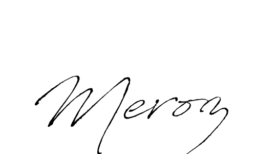 How to make Meroz name signature. Use Antro_Vectra style for creating short signs online. This is the latest handwritten sign. Meroz signature style 6 images and pictures png