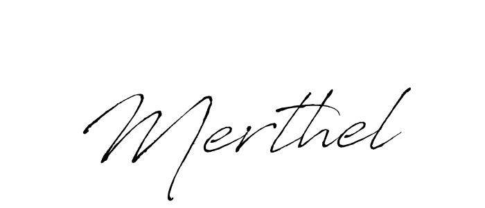 Use a signature maker to create a handwritten signature online. With this signature software, you can design (Antro_Vectra) your own signature for name Merthel. Merthel signature style 6 images and pictures png