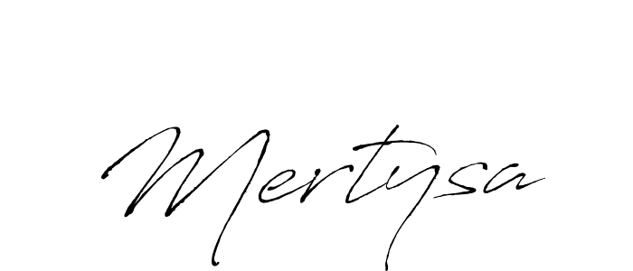 Use a signature maker to create a handwritten signature online. With this signature software, you can design (Antro_Vectra) your own signature for name Mertysa. Mertysa signature style 6 images and pictures png