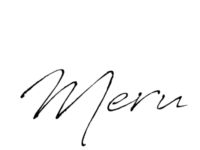 Design your own signature with our free online signature maker. With this signature software, you can create a handwritten (Antro_Vectra) signature for name Meru. Meru signature style 6 images and pictures png