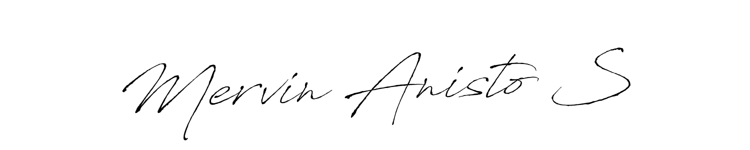 You can use this online signature creator to create a handwritten signature for the name Mervin Anisto S. This is the best online autograph maker. Mervin Anisto S signature style 6 images and pictures png