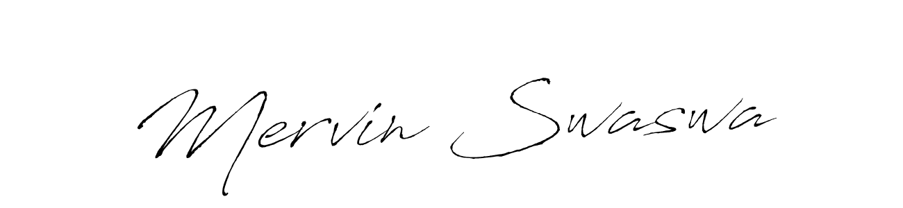 How to make Mervin Swaswa name signature. Use Antro_Vectra style for creating short signs online. This is the latest handwritten sign. Mervin Swaswa signature style 6 images and pictures png