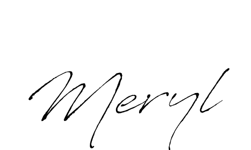 Use a signature maker to create a handwritten signature online. With this signature software, you can design (Antro_Vectra) your own signature for name Meryl. Meryl signature style 6 images and pictures png