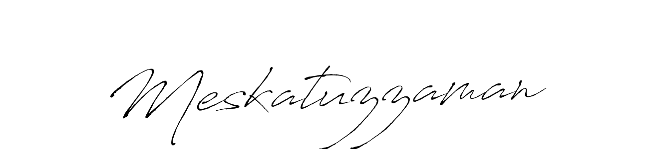 Make a beautiful signature design for name Meskatuzzaman. With this signature (Antro_Vectra) style, you can create a handwritten signature for free. Meskatuzzaman signature style 6 images and pictures png