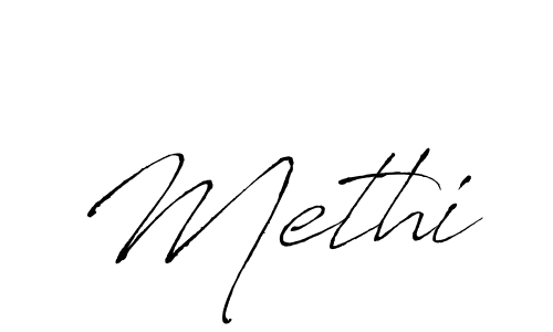 Make a beautiful signature design for name Methi. With this signature (Antro_Vectra) style, you can create a handwritten signature for free. Methi signature style 6 images and pictures png