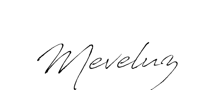 Make a beautiful signature design for name Meveluz. With this signature (Antro_Vectra) style, you can create a handwritten signature for free. Meveluz signature style 6 images and pictures png