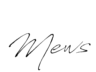 The best way (Antro_Vectra) to make a short signature is to pick only two or three words in your name. The name Mews include a total of six letters. For converting this name. Mews signature style 6 images and pictures png