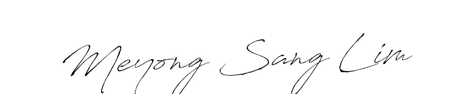 How to make Meyong Sang Lim name signature. Use Antro_Vectra style for creating short signs online. This is the latest handwritten sign. Meyong Sang Lim signature style 6 images and pictures png