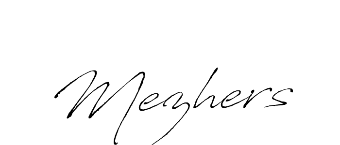 How to make Mezhers signature? Antro_Vectra is a professional autograph style. Create handwritten signature for Mezhers name. Mezhers signature style 6 images and pictures png
