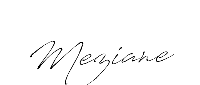 Design your own signature with our free online signature maker. With this signature software, you can create a handwritten (Antro_Vectra) signature for name Meziane. Meziane signature style 6 images and pictures png