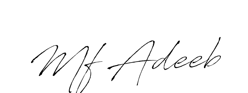 You can use this online signature creator to create a handwritten signature for the name Mf Adeeb. This is the best online autograph maker. Mf Adeeb signature style 6 images and pictures png