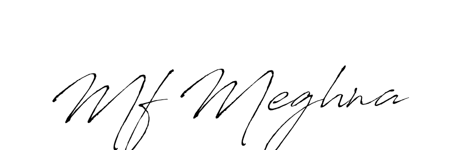 How to make Mf Meghna name signature. Use Antro_Vectra style for creating short signs online. This is the latest handwritten sign. Mf Meghna signature style 6 images and pictures png