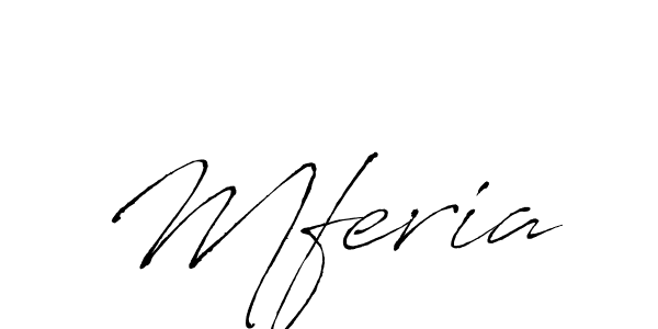 Design your own signature with our free online signature maker. With this signature software, you can create a handwritten (Antro_Vectra) signature for name Mferia. Mferia signature style 6 images and pictures png