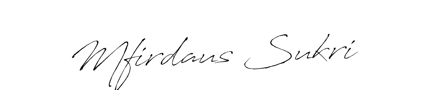 Design your own signature with our free online signature maker. With this signature software, you can create a handwritten (Antro_Vectra) signature for name Mfirdaus Sukri. Mfirdaus Sukri signature style 6 images and pictures png