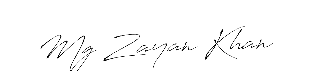 Design your own signature with our free online signature maker. With this signature software, you can create a handwritten (Antro_Vectra) signature for name Mg Zayan Khan. Mg Zayan Khan signature style 6 images and pictures png