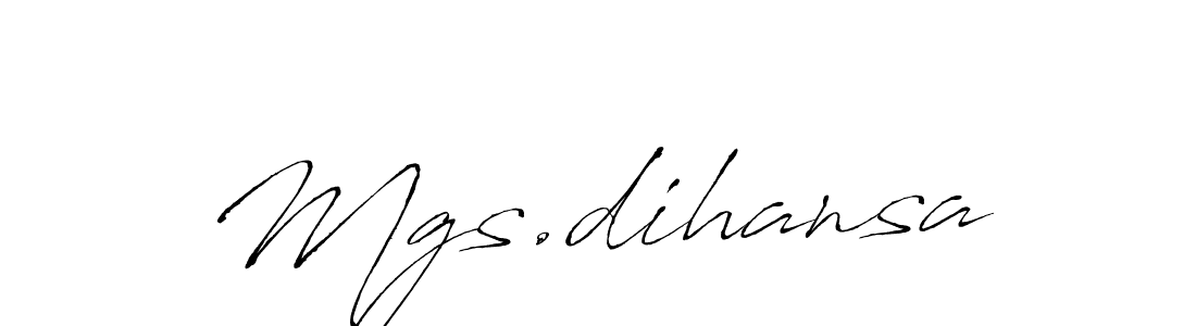 How to make Mgs.dihansa name signature. Use Antro_Vectra style for creating short signs online. This is the latest handwritten sign. Mgs.dihansa signature style 6 images and pictures png