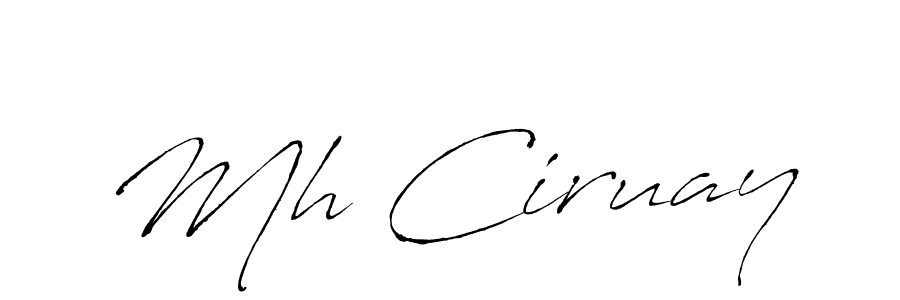 Design your own signature with our free online signature maker. With this signature software, you can create a handwritten (Antro_Vectra) signature for name Mh Ciruay. Mh Ciruay signature style 6 images and pictures png