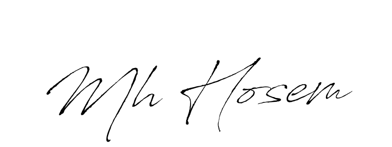 Make a beautiful signature design for name Mh Hosem. With this signature (Antro_Vectra) style, you can create a handwritten signature for free. Mh Hosem signature style 6 images and pictures png