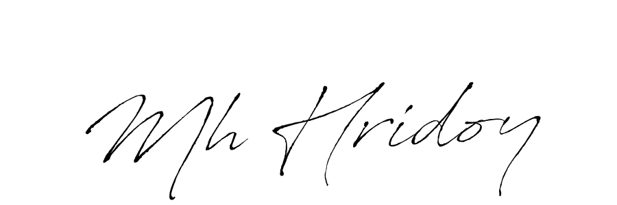 How to make Mh Hridoy name signature. Use Antro_Vectra style for creating short signs online. This is the latest handwritten sign. Mh Hridoy signature style 6 images and pictures png