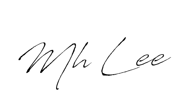 How to make Mh Lee name signature. Use Antro_Vectra style for creating short signs online. This is the latest handwritten sign. Mh Lee signature style 6 images and pictures png