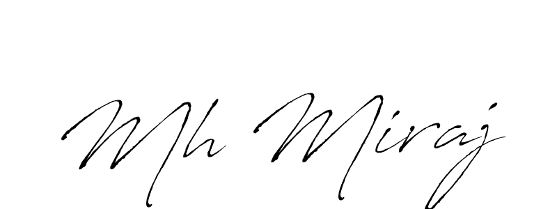 How to make Mh Miraj name signature. Use Antro_Vectra style for creating short signs online. This is the latest handwritten sign. Mh Miraj signature style 6 images and pictures png