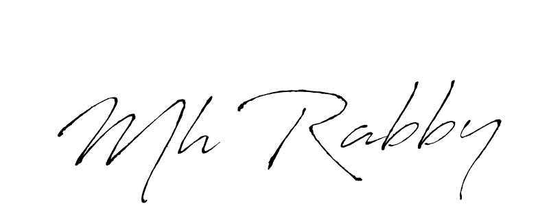 Make a beautiful signature design for name Mh Rabby. With this signature (Antro_Vectra) style, you can create a handwritten signature for free. Mh Rabby signature style 6 images and pictures png