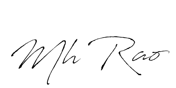 Antro_Vectra is a professional signature style that is perfect for those who want to add a touch of class to their signature. It is also a great choice for those who want to make their signature more unique. Get Mh Rao name to fancy signature for free. Mh Rao signature style 6 images and pictures png