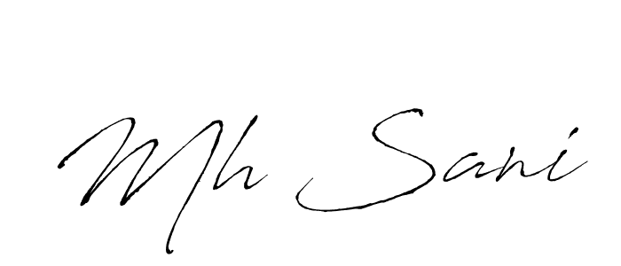 Similarly Antro_Vectra is the best handwritten signature design. Signature creator online .You can use it as an online autograph creator for name Mh Sani. Mh Sani signature style 6 images and pictures png