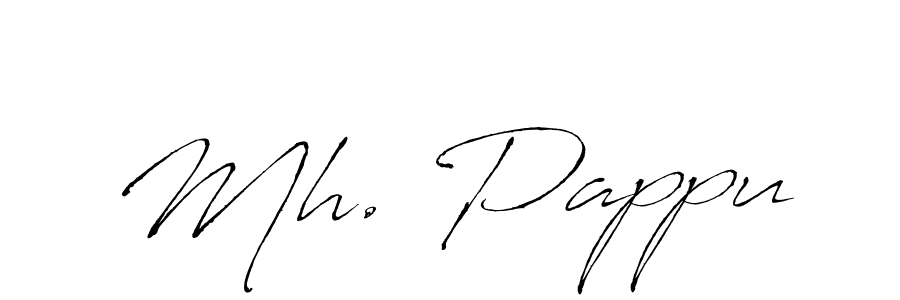 The best way (Antro_Vectra) to make a short signature is to pick only two or three words in your name. The name Mh. Pappu include a total of six letters. For converting this name. Mh. Pappu signature style 6 images and pictures png