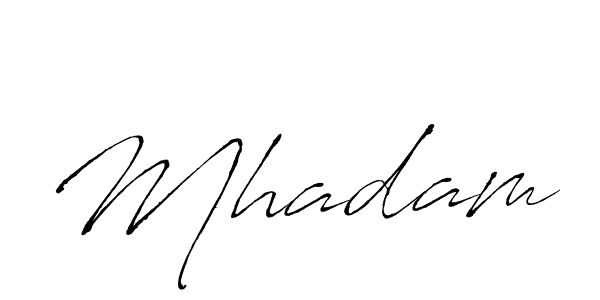 Create a beautiful signature design for name Mhadam. With this signature (Antro_Vectra) fonts, you can make a handwritten signature for free. Mhadam signature style 6 images and pictures png