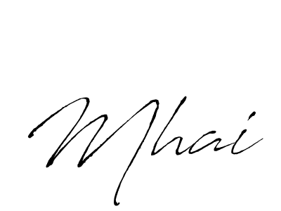 Make a beautiful signature design for name Mhai. With this signature (Antro_Vectra) style, you can create a handwritten signature for free. Mhai signature style 6 images and pictures png