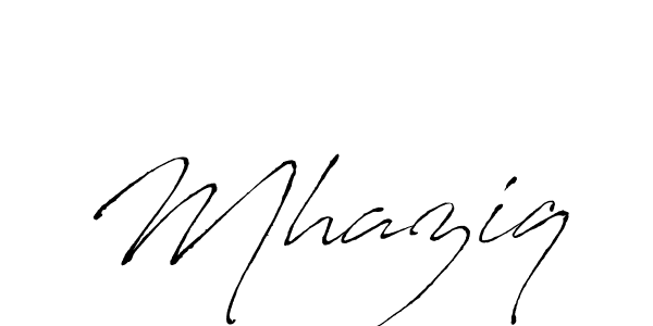 Use a signature maker to create a handwritten signature online. With this signature software, you can design (Antro_Vectra) your own signature for name Mhaziq. Mhaziq signature style 6 images and pictures png