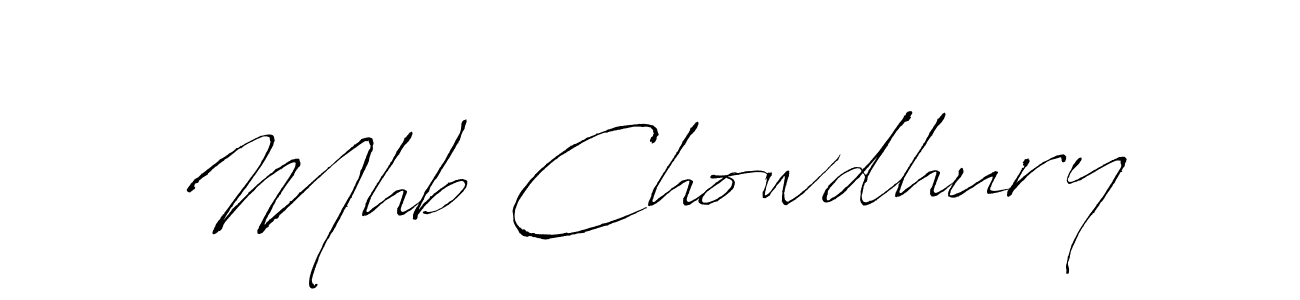 How to make Mhb Chowdhury name signature. Use Antro_Vectra style for creating short signs online. This is the latest handwritten sign. Mhb Chowdhury signature style 6 images and pictures png