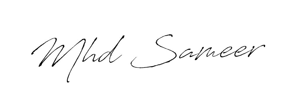 Design your own signature with our free online signature maker. With this signature software, you can create a handwritten (Antro_Vectra) signature for name Mhd Sameer. Mhd Sameer signature style 6 images and pictures png