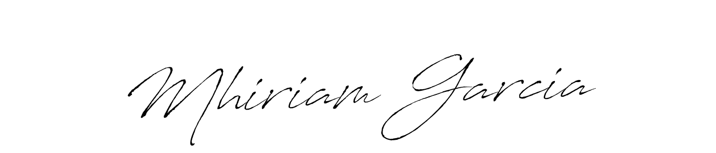 Make a beautiful signature design for name Mhiriam Garcia. With this signature (Antro_Vectra) style, you can create a handwritten signature for free. Mhiriam Garcia signature style 6 images and pictures png