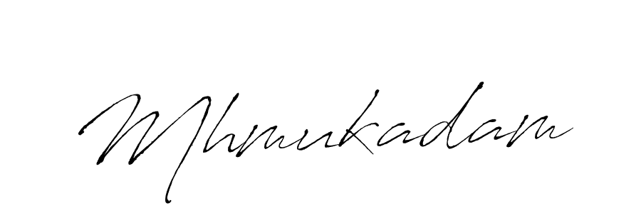 Make a beautiful signature design for name Mhmukadam. With this signature (Antro_Vectra) style, you can create a handwritten signature for free. Mhmukadam signature style 6 images and pictures png