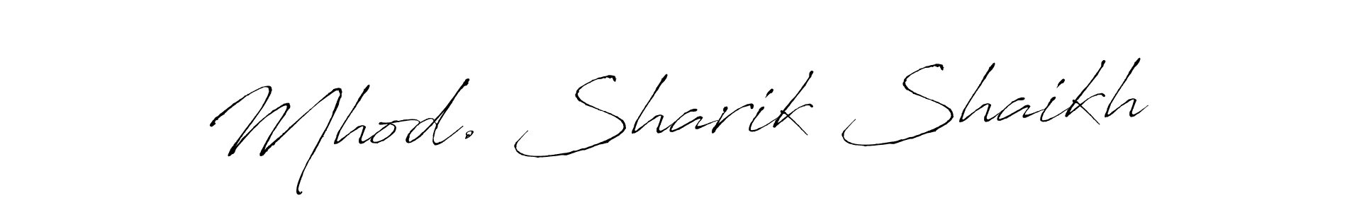 You should practise on your own different ways (Antro_Vectra) to write your name (Mhod. Sharik Shaikh) in signature. don't let someone else do it for you. Mhod. Sharik Shaikh signature style 6 images and pictures png
