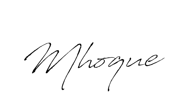 Create a beautiful signature design for name Mhoque. With this signature (Antro_Vectra) fonts, you can make a handwritten signature for free. Mhoque signature style 6 images and pictures png