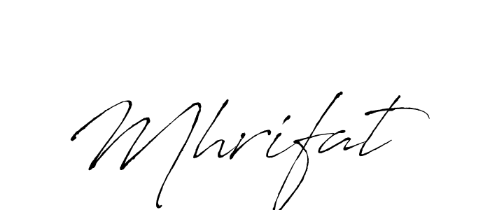 Make a beautiful signature design for name Mhrifat. With this signature (Antro_Vectra) style, you can create a handwritten signature for free. Mhrifat signature style 6 images and pictures png