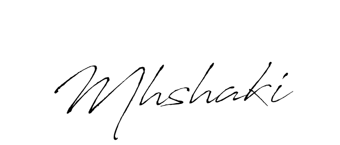 Use a signature maker to create a handwritten signature online. With this signature software, you can design (Antro_Vectra) your own signature for name Mhshaki. Mhshaki signature style 6 images and pictures png