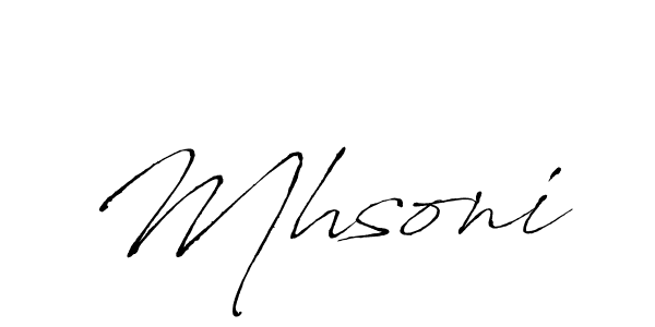 Design your own signature with our free online signature maker. With this signature software, you can create a handwritten (Antro_Vectra) signature for name Mhsoni. Mhsoni signature style 6 images and pictures png