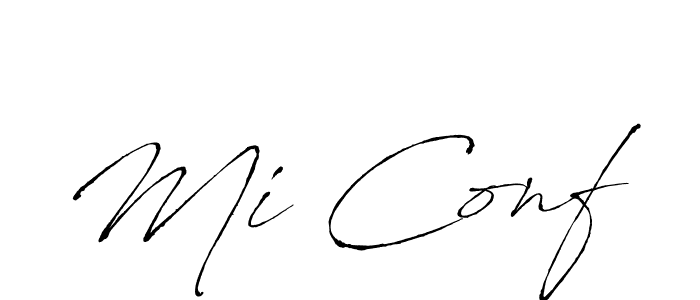 How to make Mi Conf signature? Antro_Vectra is a professional autograph style. Create handwritten signature for Mi Conf name. Mi Conf signature style 6 images and pictures png