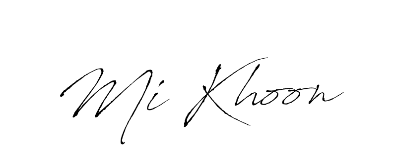 Antro_Vectra is a professional signature style that is perfect for those who want to add a touch of class to their signature. It is also a great choice for those who want to make their signature more unique. Get Mi Khoon name to fancy signature for free. Mi Khoon signature style 6 images and pictures png