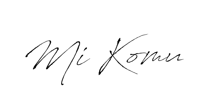 How to make Mi Komu name signature. Use Antro_Vectra style for creating short signs online. This is the latest handwritten sign. Mi Komu signature style 6 images and pictures png